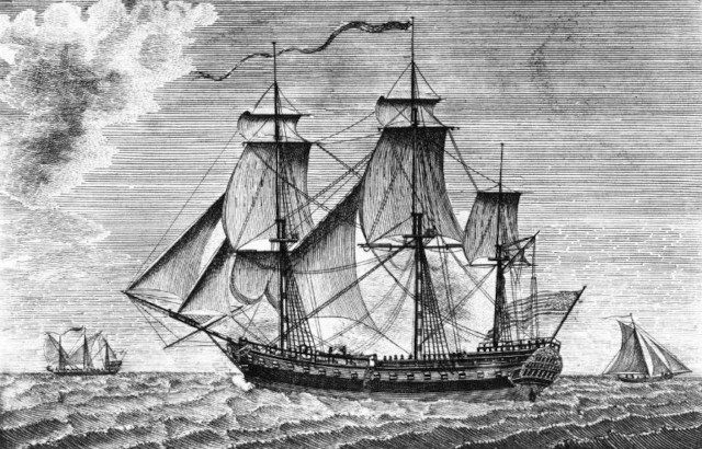 USS United States in T.Clarke, American Universal Magazine 1797